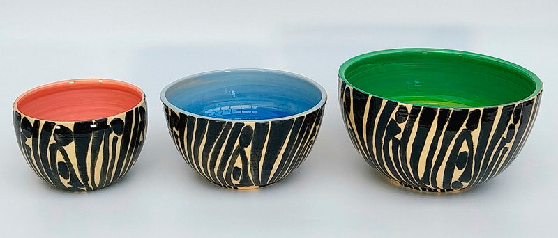 Small, Medium and Large Handthrown Bowls