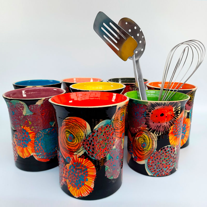 Handthrown Utensil Jar